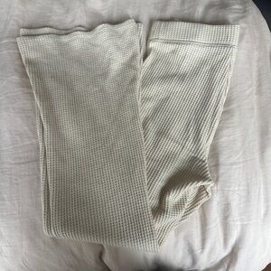 Aerie Off-White Waffle Knit Lounge Pants